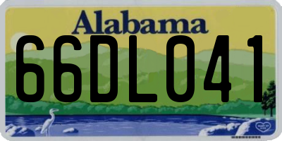 AL license plate 66DL041