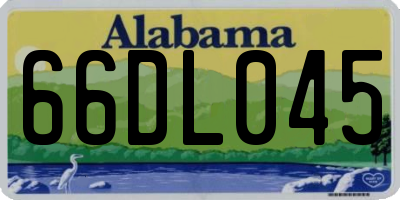AL license plate 66DL045