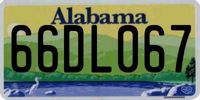 AL license plate 66DL067