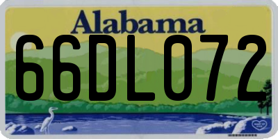 AL license plate 66DL072