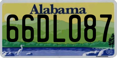 AL license plate 66DL087