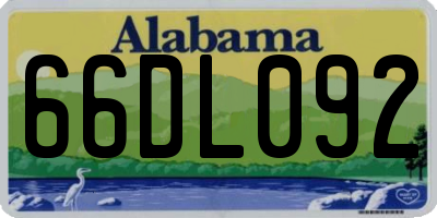 AL license plate 66DL092