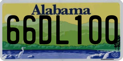AL license plate 66DL100
