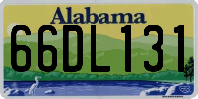 AL license plate 66DL131