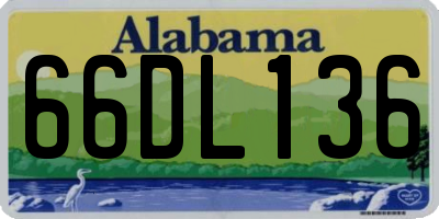 AL license plate 66DL136