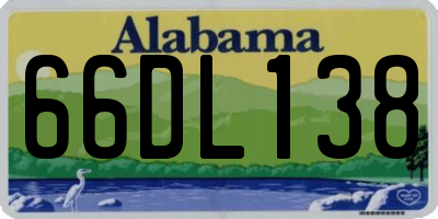 AL license plate 66DL138
