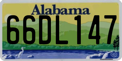 AL license plate 66DL147
