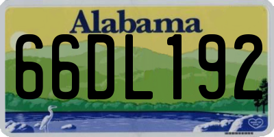 AL license plate 66DL192