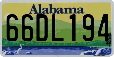 AL license plate 66DL194