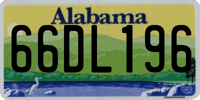 AL license plate 66DL196