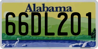 AL license plate 66DL201