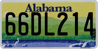 AL license plate 66DL214