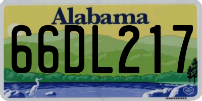 AL license plate 66DL217