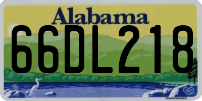 AL license plate 66DL218