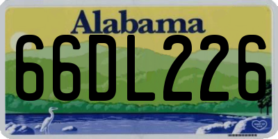 AL license plate 66DL226