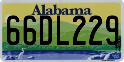AL license plate 66DL229