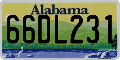 AL license plate 66DL231