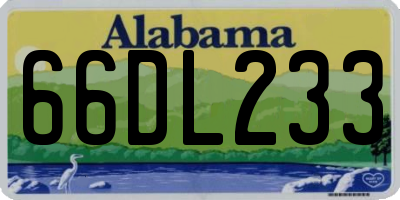 AL license plate 66DL233
