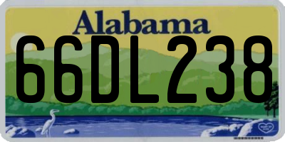 AL license plate 66DL238