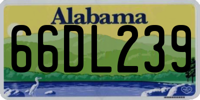 AL license plate 66DL239