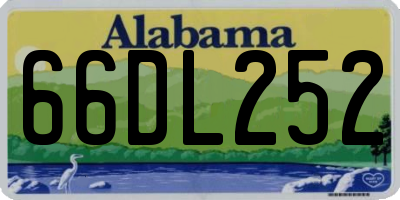 AL license plate 66DL252