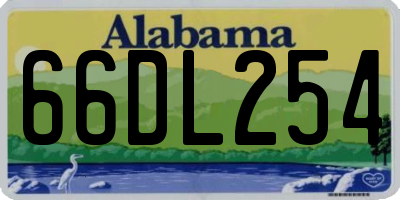 AL license plate 66DL254