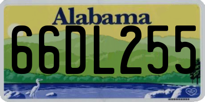 AL license plate 66DL255