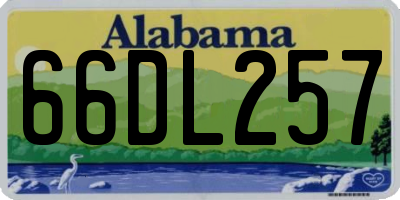 AL license plate 66DL257