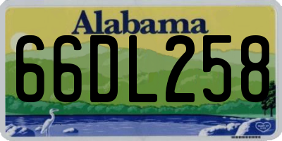 AL license plate 66DL258