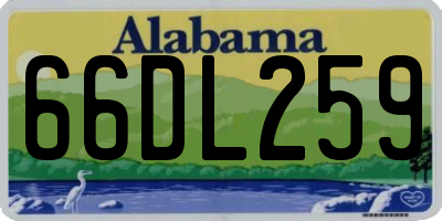 AL license plate 66DL259
