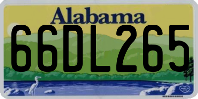 AL license plate 66DL265