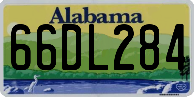 AL license plate 66DL284
