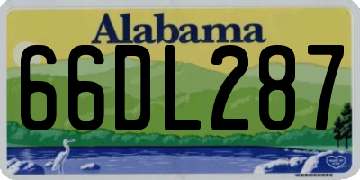 AL license plate 66DL287