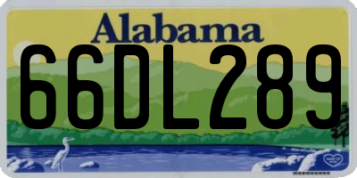 AL license plate 66DL289