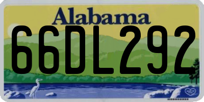 AL license plate 66DL292