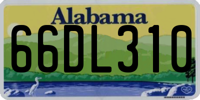 AL license plate 66DL310