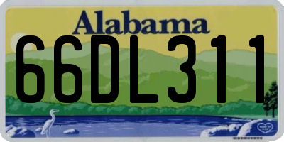 AL license plate 66DL311