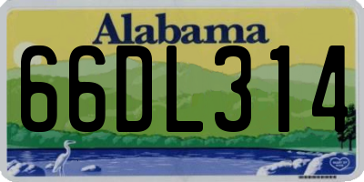 AL license plate 66DL314
