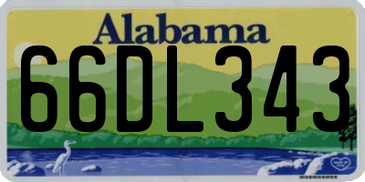 AL license plate 66DL343