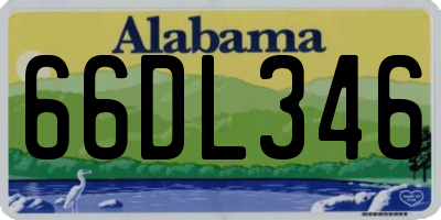 AL license plate 66DL346
