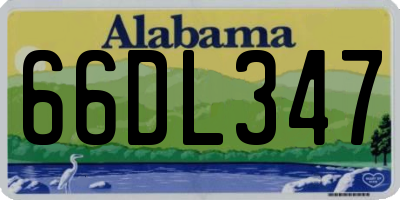AL license plate 66DL347
