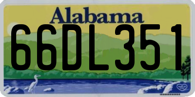 AL license plate 66DL351
