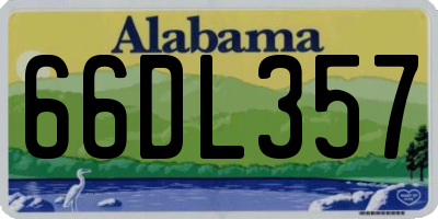 AL license plate 66DL357