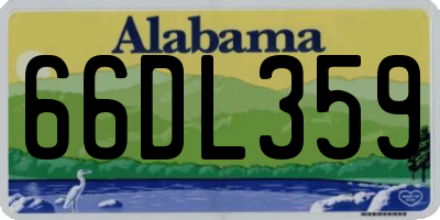 AL license plate 66DL359