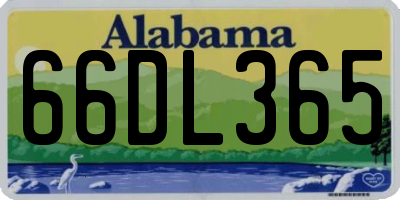 AL license plate 66DL365