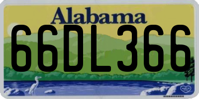 AL license plate 66DL366