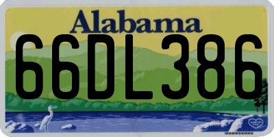 AL license plate 66DL386