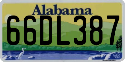 AL license plate 66DL387