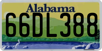 AL license plate 66DL388