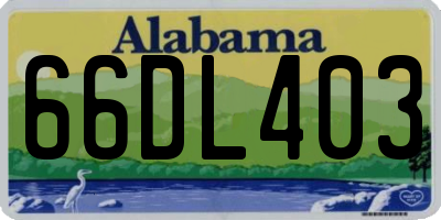 AL license plate 66DL403